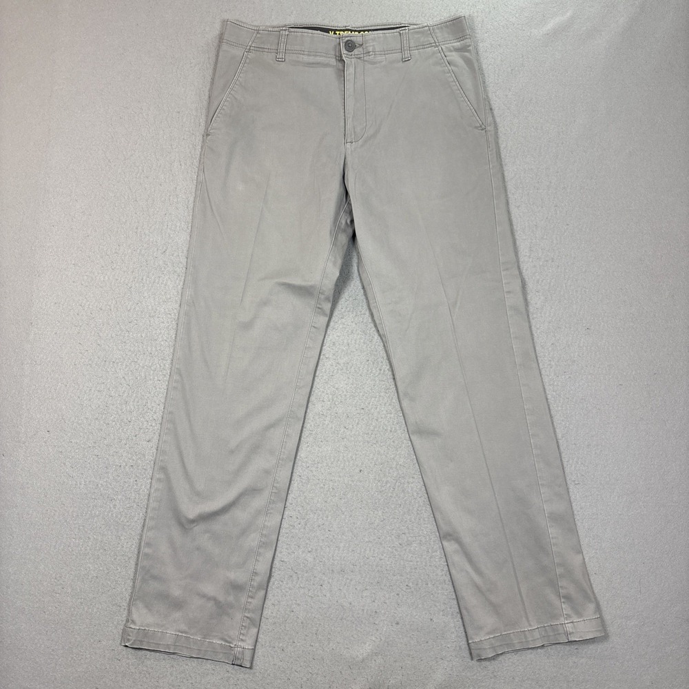 Lee X-Treme Comfort Pants Mens 32x32 Khaki Stretch Chino Casual Travel Pockets